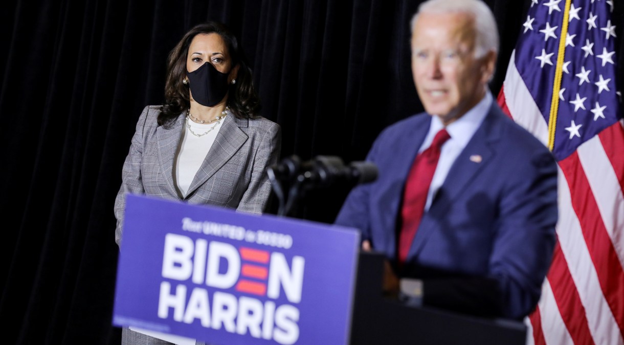 Joe Biden e Kamala Harris em Delaware