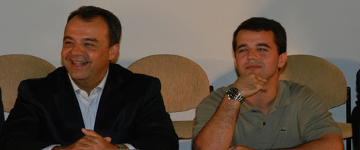 O ex-governador do Rio Sérgio Cabral ao lado do filho, o ex-deputado federal Marco Antônio Cabral