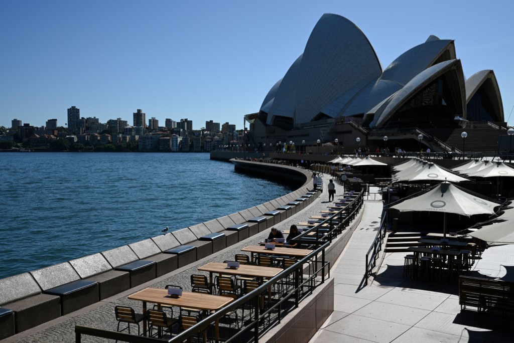 Restaurante próximo ao Sydney Opera House, na Austrália