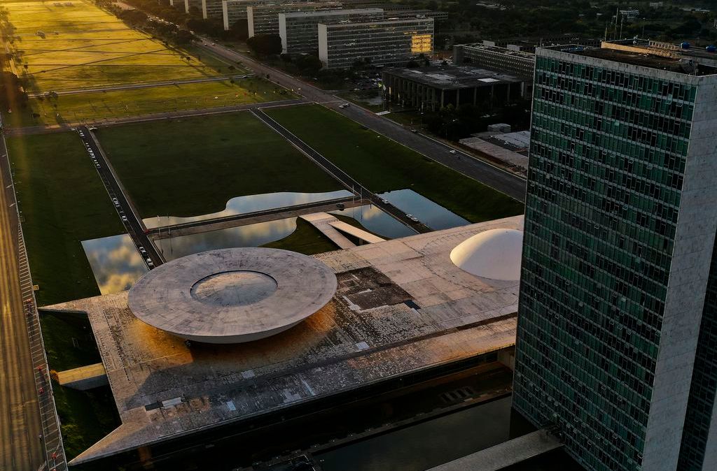 Vista aérea da Esplanada dos Ministérios, em Brasília