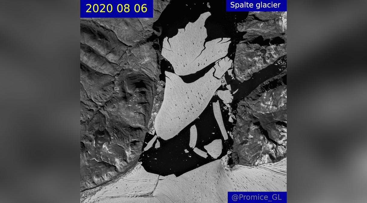 Seção de geleira na Groenlândia que se desintegrou nos últimos anos