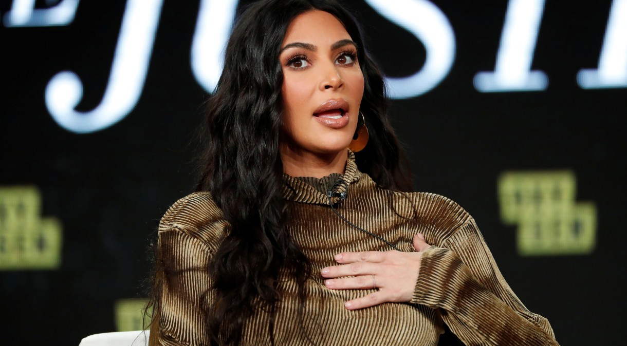 A empresária e estrela de reality show, Kim Kardashian.
