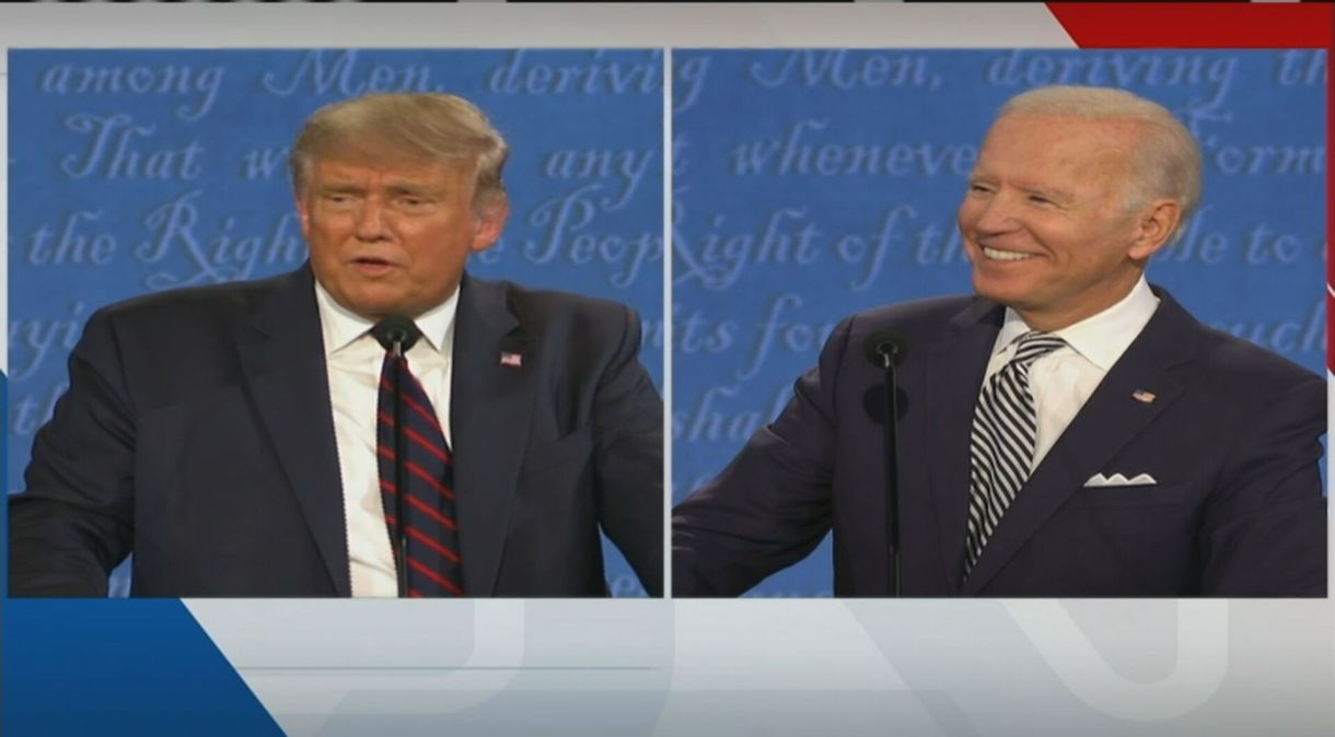 Presidente Donald Trump e Joe Biden durante o debate para a presidente dos Estados Unidos (29.set.2020)