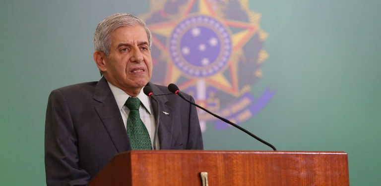 O ministro do Gabinete de Segurança Institucional (GSI), general Augusto Heleno, no Palácio do Planalto