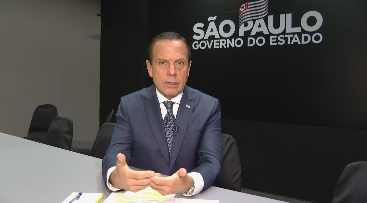 Entrevista exclusiva para a CNN, João Doria fala sobre a relação dos estados com o governo federal: medidas restritivas foram pivô de novo atrito com Jair Bolsonaro (24.mar.2020)