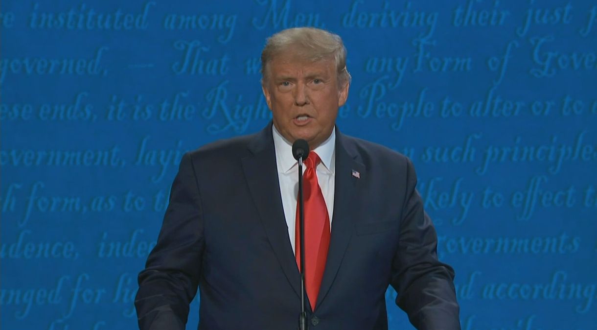 Donald Trump durante o último debate antes da eleição presidencial dos Estados Unidos