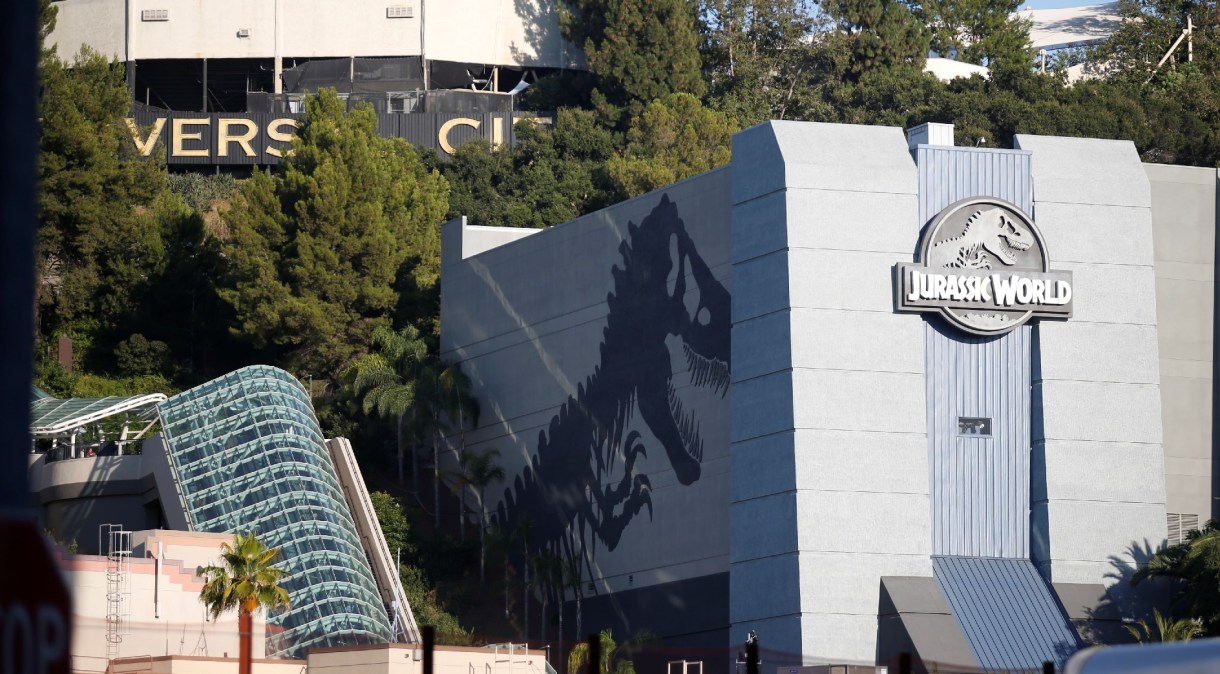 "Jurassic World - The Ride" no parque Universal City, na Califórnia 22/07/2020