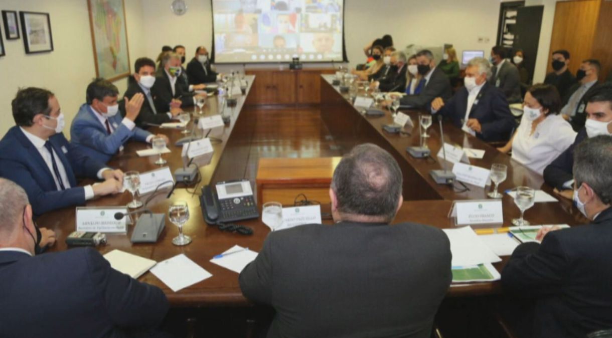 Reunião entre o ministro da Saúde, Eduardo Pazuello, e os governadores de estado 