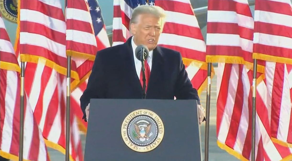 Donald Trump fez o último discurso como presidente dos EUA a apoiadores (20.jan.2021)