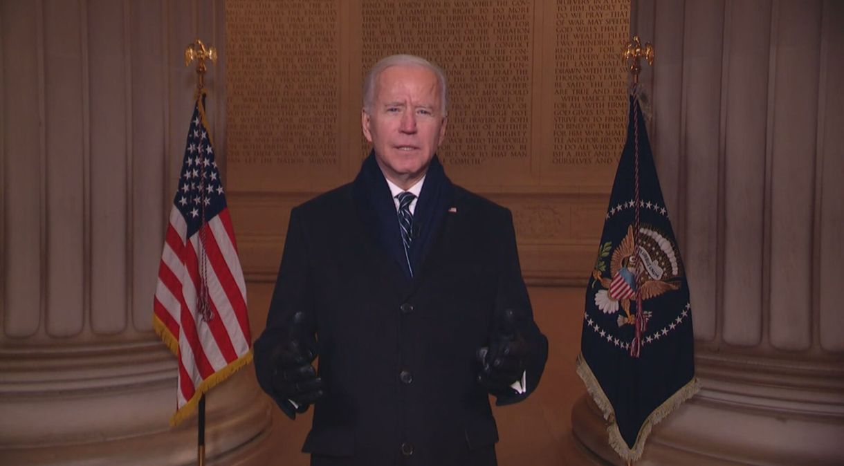 Joe Biden fala durante o evento Celebrating America (20.jan.2021)