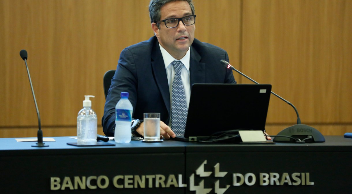 O presidente do Banco Central, Roberto Campos Neto em coletiva de imprensa