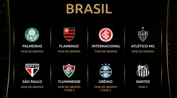 Flamengo, Internacional, Atlético-MG, São Paulo e Palmeiras estão na fase de grupos; Grêmio ou Fluminense podem fugir de fase prévia, que Santos jogará