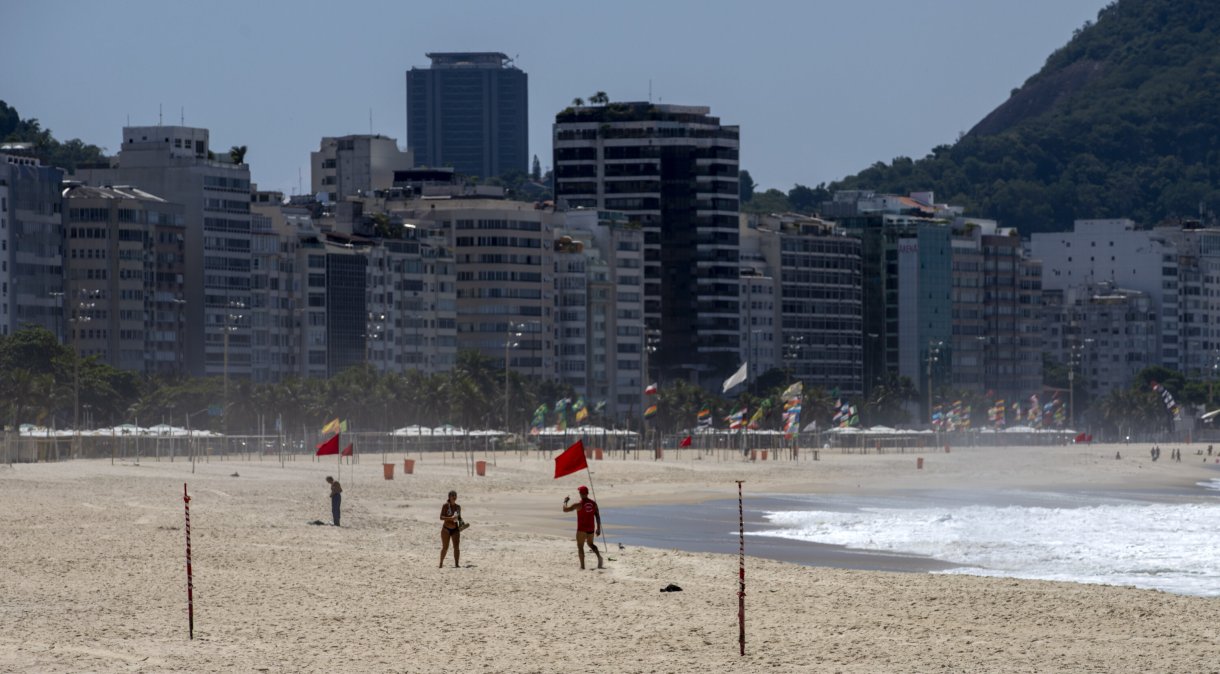 Praia de Copacabana vista vazia