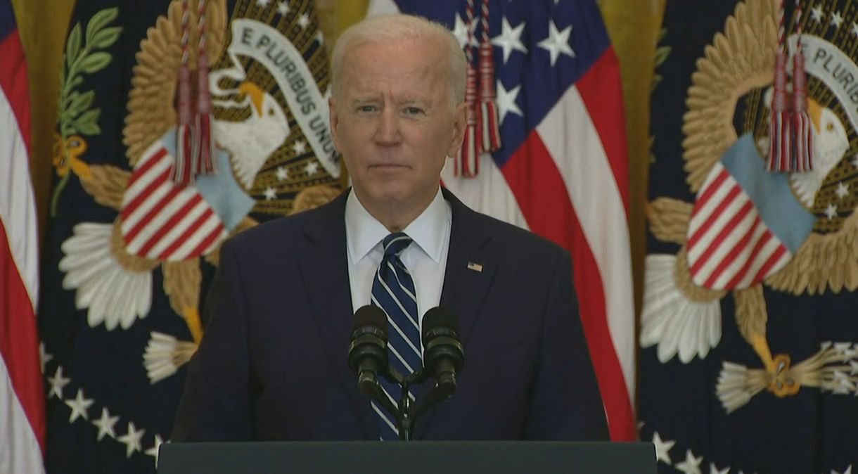O presidente dos Estados Unidos, Joe Biden, durante coletiva de imprensa