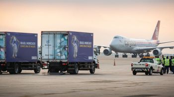 O produto, procedente da China, chegou ao Aeroporto Internacional do Rio de Janeiro (Tom Jobim/Galeão) às 6h22 deste domingo