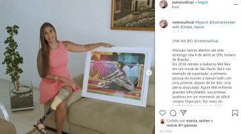 Valor arrecadado com venda de serigrafia será destinado para a compra de nova perna mecânica para Mel Reis, primeira bailarina amputada do Brasil