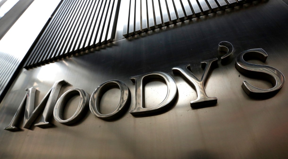 Placa da Agência Moody's em Nova York, Estados Unidos