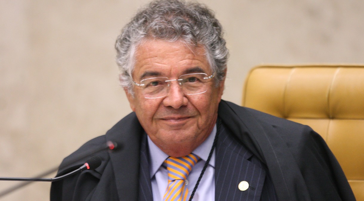 Ministro Marco Aurélio durante sessão de encerramento do ano forense no STF, em dezembro de 2020: 