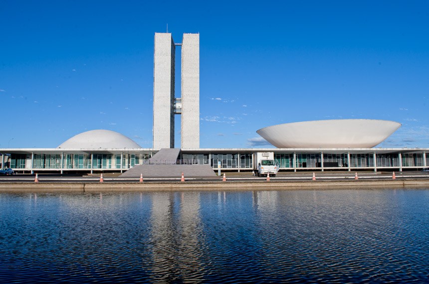 O Palácio Nereu Ramos, ou Palácio do Congresso Nacional, onde ficam as cúpulas da Câmara dos Deputados e do Senado Federal