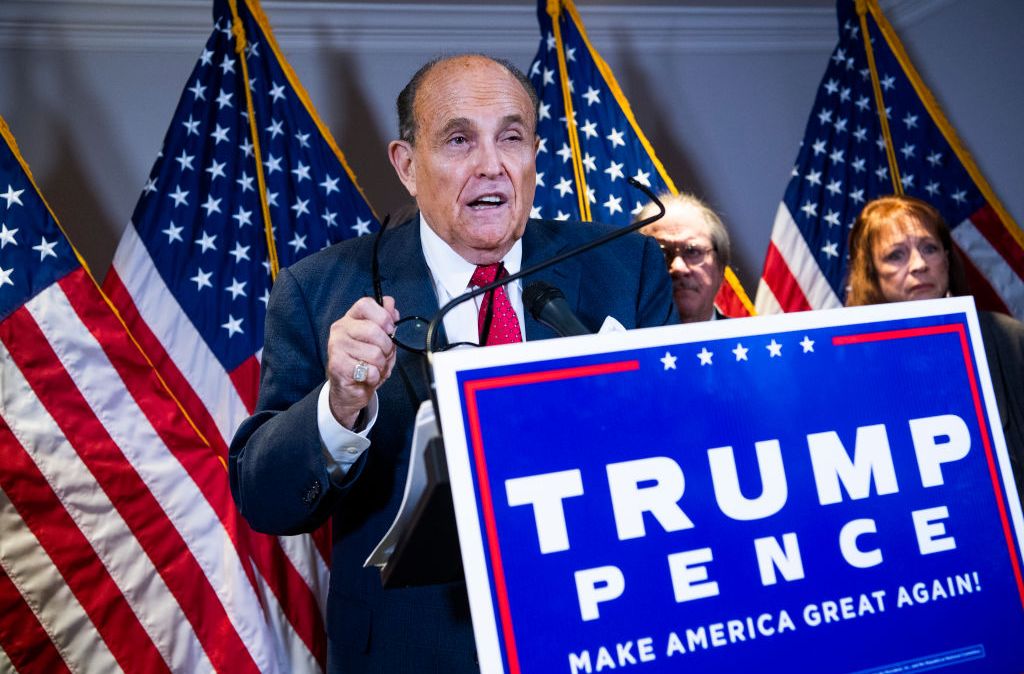 Ex-advogado de Donald Trump, Rudy Giuliani durante eleição de 2020