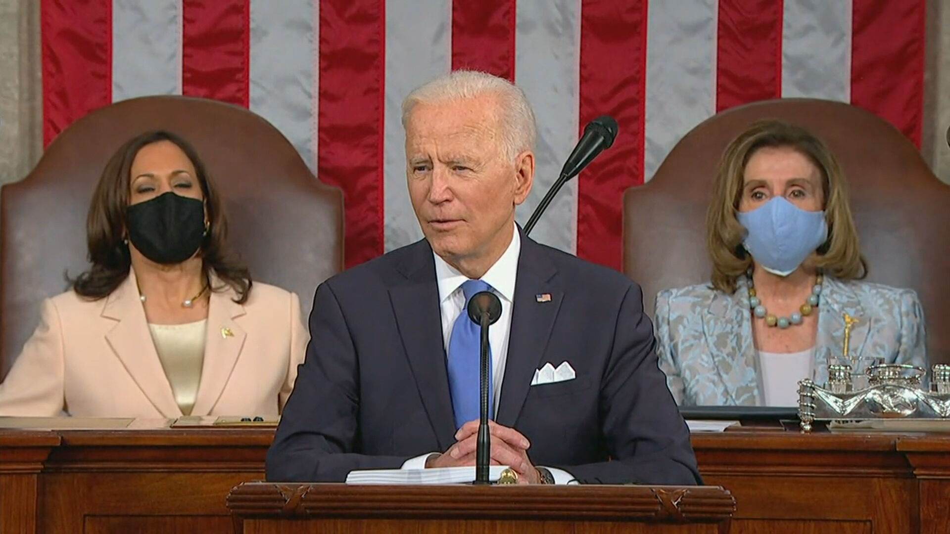 O presidente dos Estados Unidos, Joe Biden, discursa (28.abr.2021)