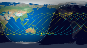 Previsão do Centro de Reentrada Orbital e Estudos de Detritos é que restos do foguete caiam em algum lugar perto da Ilha Norte da Nova Zelândia