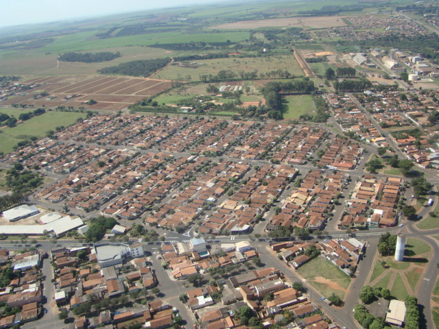 Vista aérea da cidade de Bebedouro, no interior de São Paulo