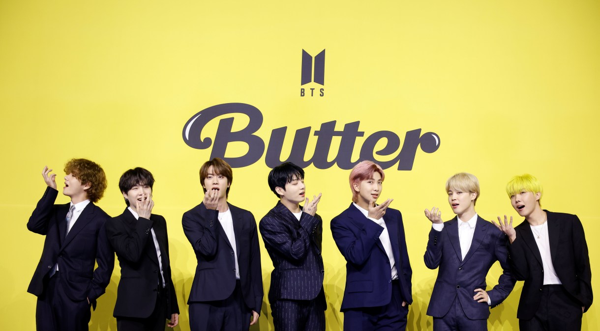 BTS no lançamento do single em inglês "Butter", que virou hit no mercado internacional