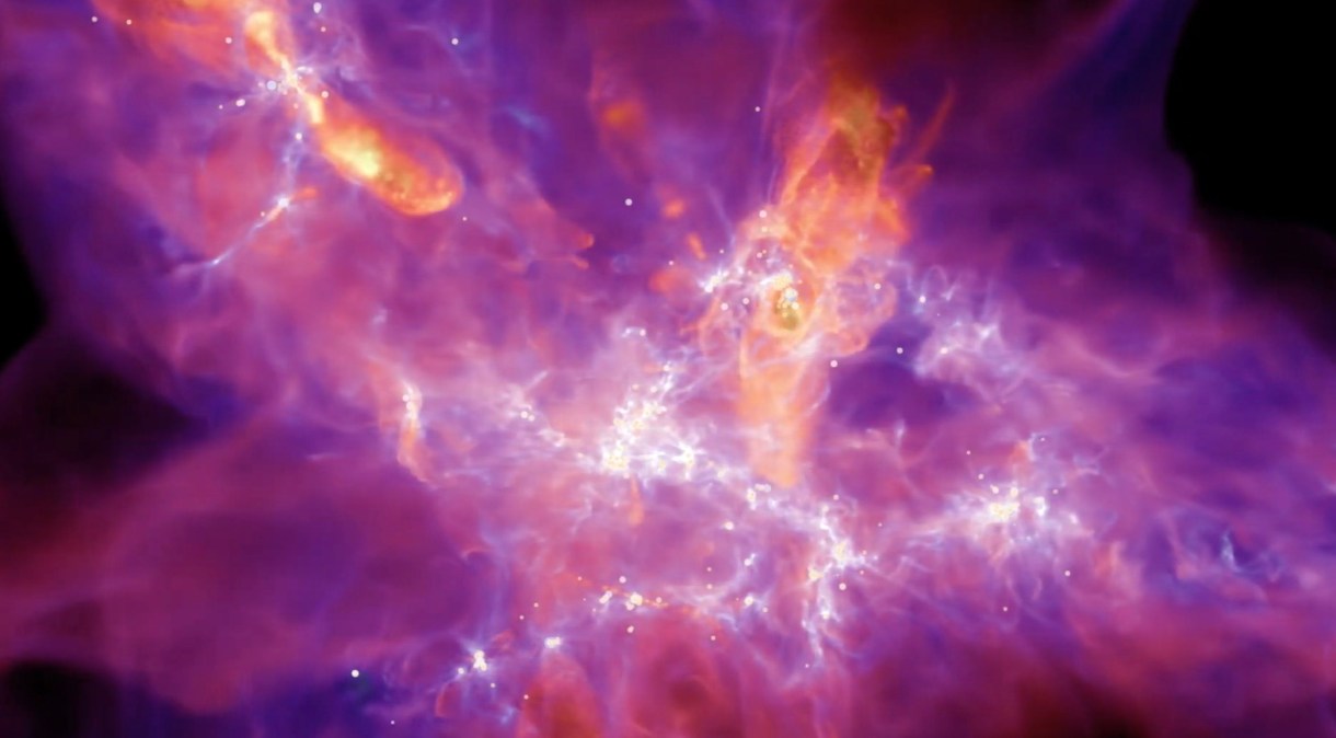 Primeira simulação do Starforge mostra nuvem molecular gigante com formação estelar individual