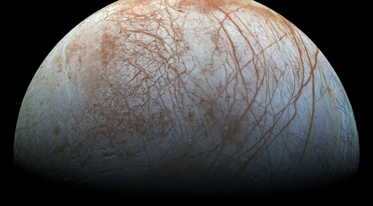Superfície de Europa, uma das luas de Júpiter