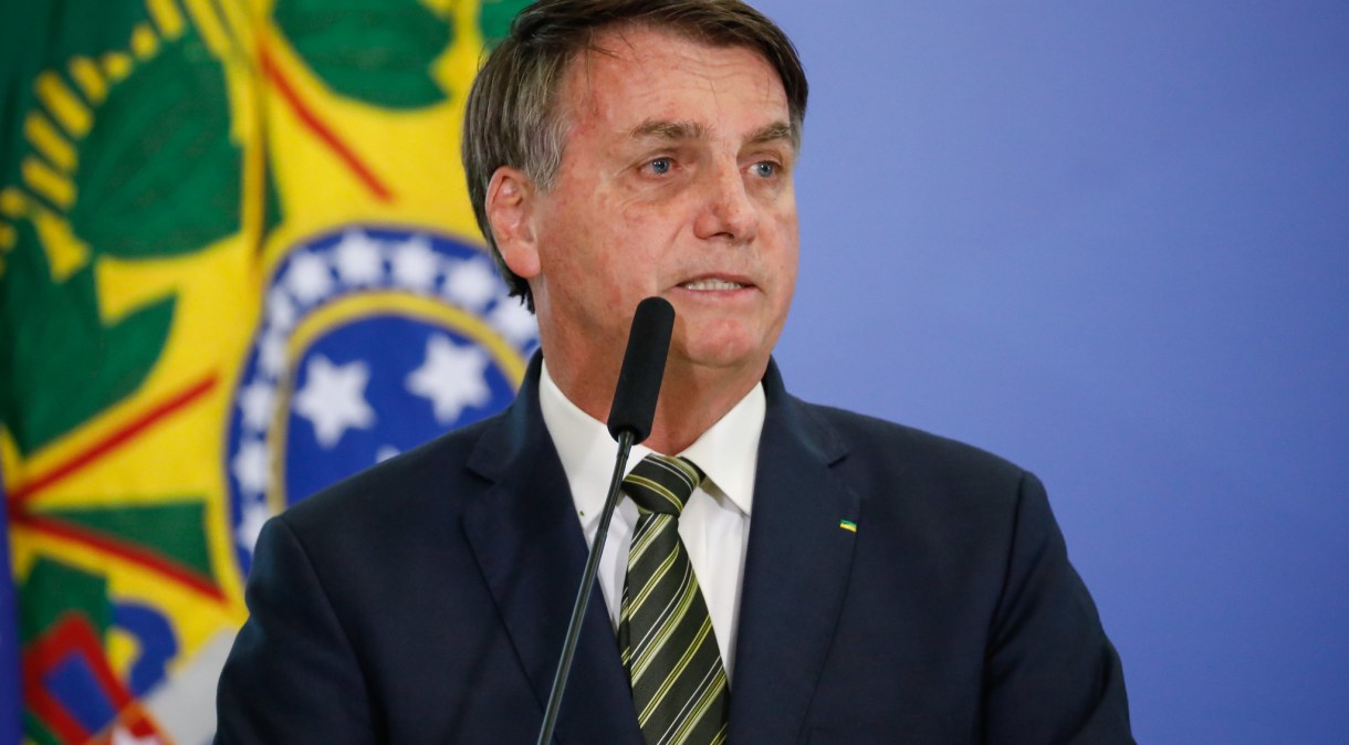 O presidente Jair Bolsonaro durante posse dos novos ministros da Justiça e da Advocacia-Geral da União em Brasília