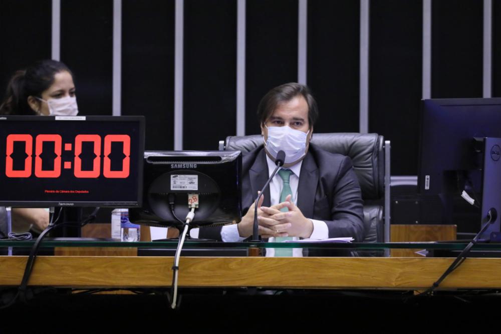 O presidente da Câmara dos Deputados, Rodrigo Maia (DEM-RJ), durante votação virtual