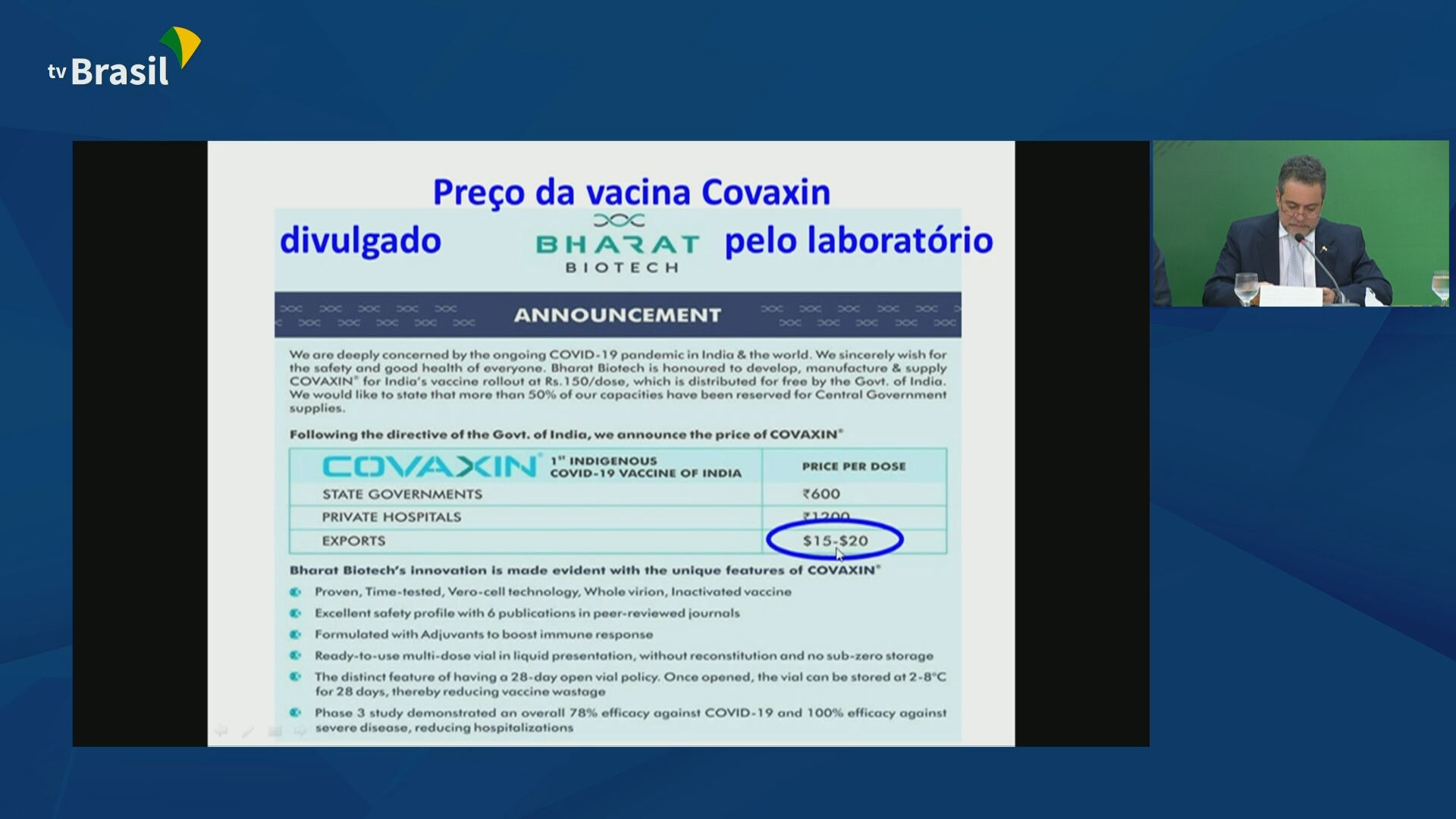 Documentos apresentados pelo governo federal para rebater denúncias de irregular