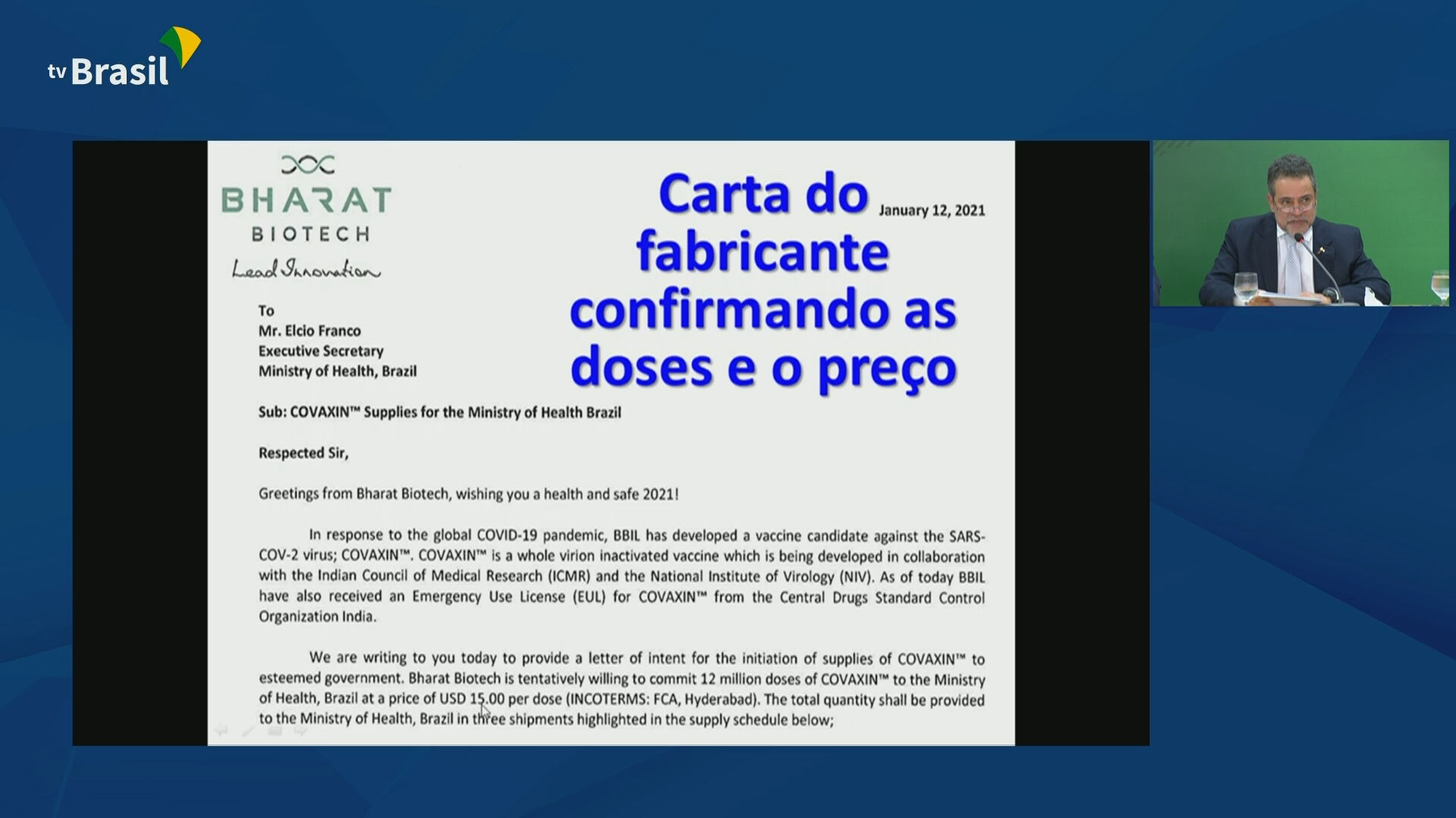 Documentos apresentados pelo governo federal para rebater denúncias de irregular