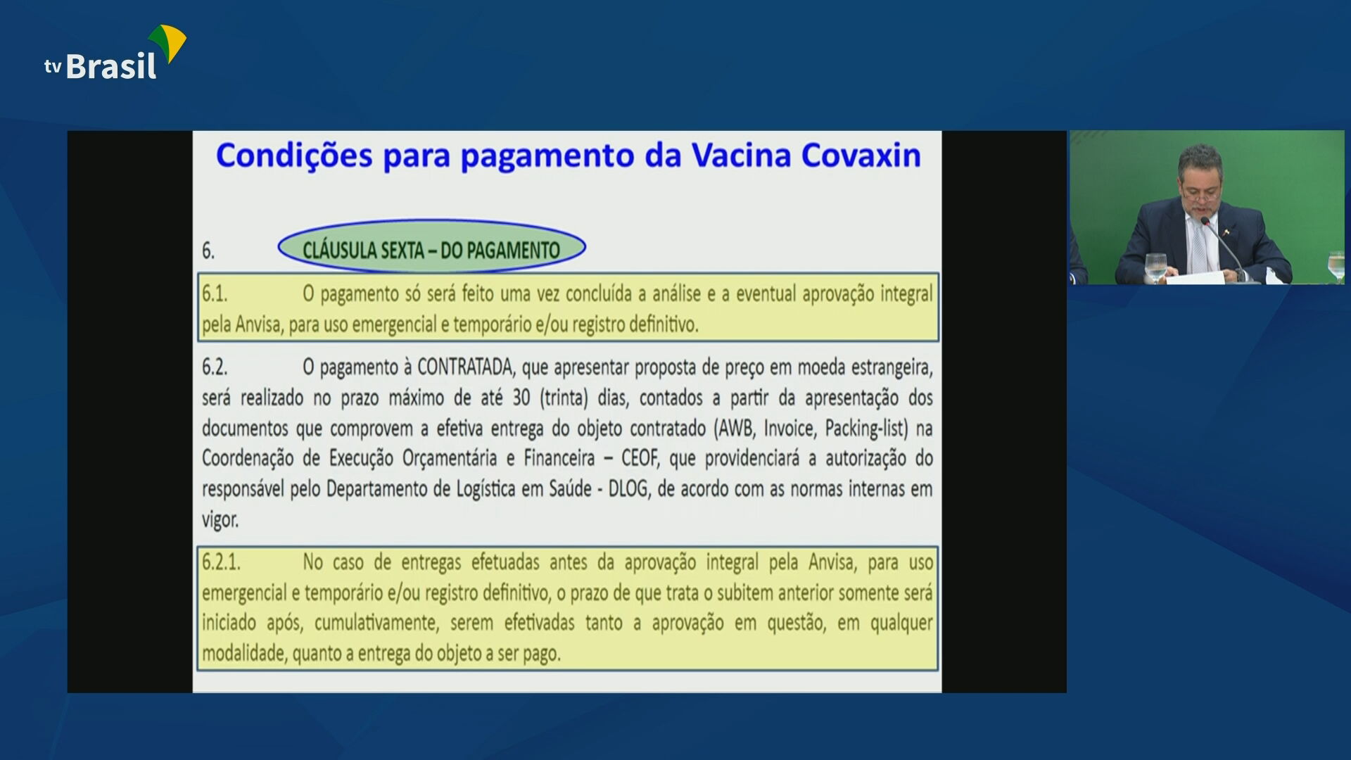 Documentos apresentados pelo governo federal para rebater denúncias de irregular