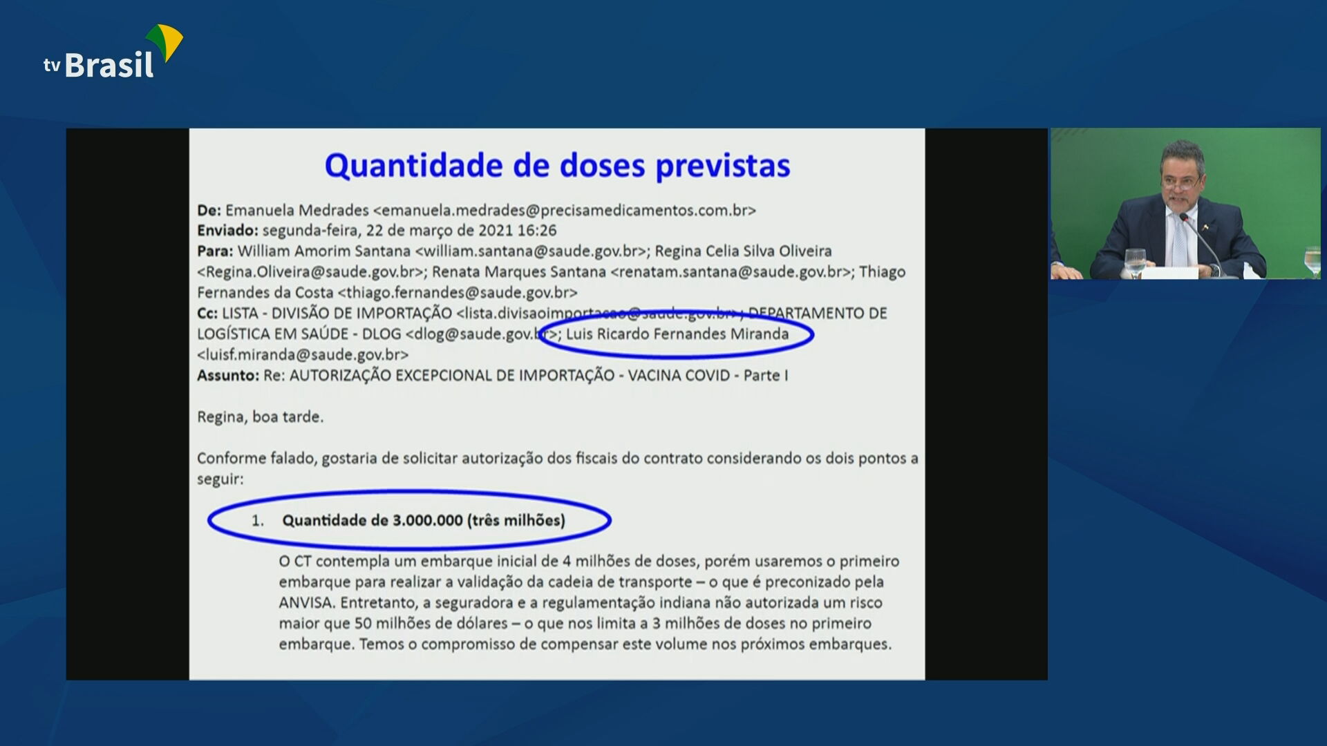 Documentos apresentados pelo governo federal para rebater denúncias de irregular