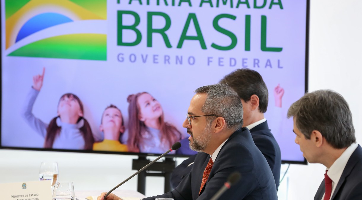 Ministro da Educação, Abraham Weintraub, na reunião ministerial em 22 de abril, no Palácio do Planalto.