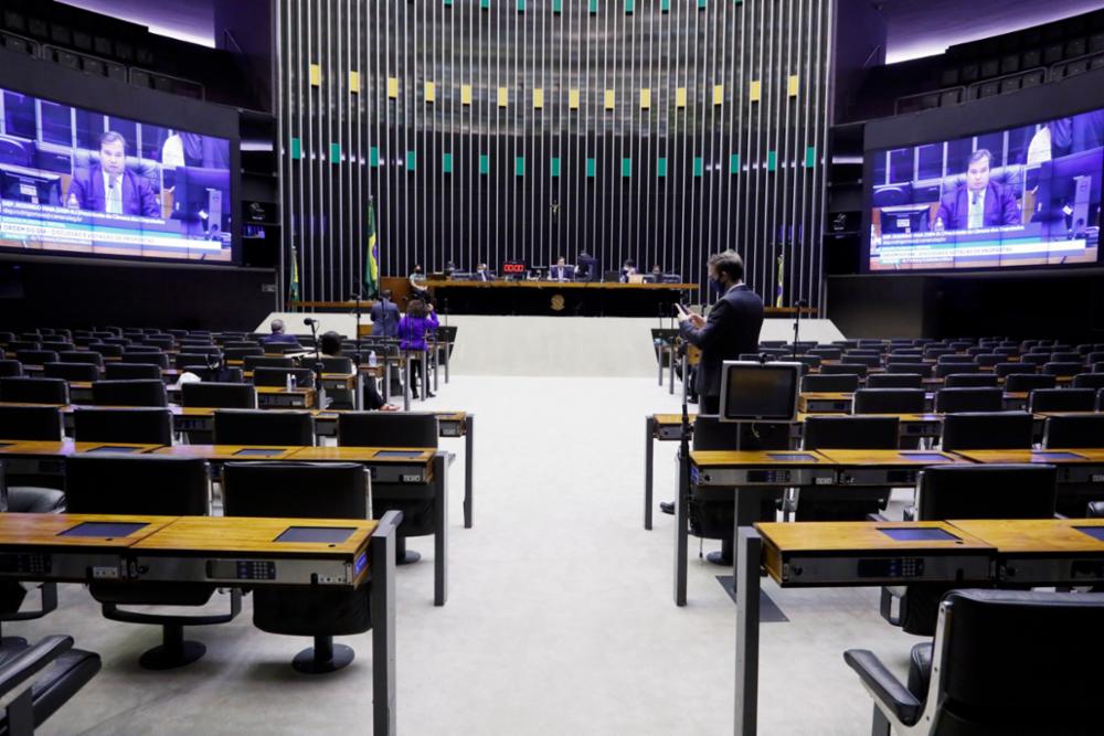 Plenário da Câmara dos Deputados durante sessão deliberativa virtual