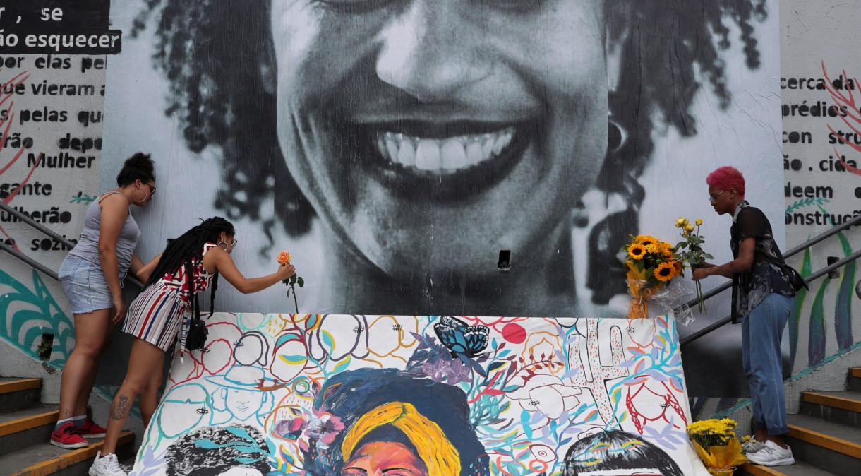 Homenagem à vereadora carioca Marielle Franco em São Paulo
