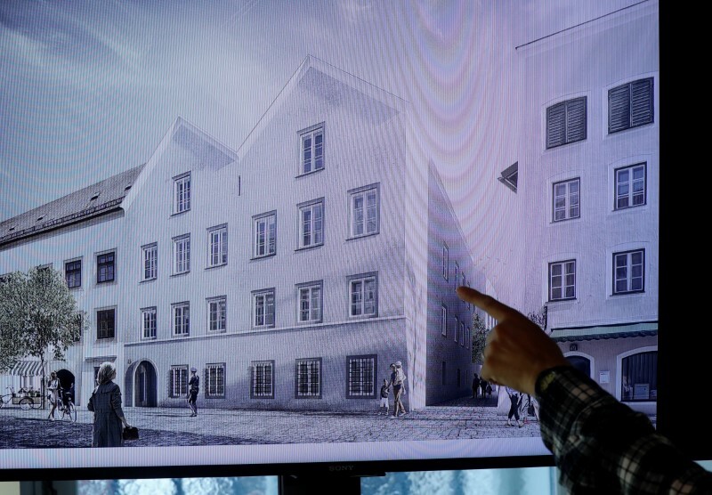 Imagem de projeto para transformar local de nascimento de Hitler em delegacia em cidade na Áustria