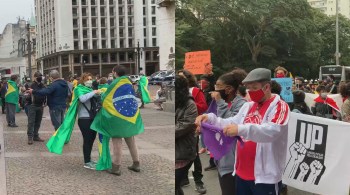 Dois pontos da capital paulista concentram manifestações antirracistas e em apoio ao presidente da República