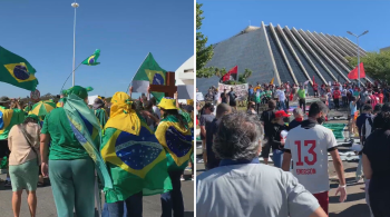 Manifestantes se reúnem desde o início da manhã deste domingo (21), em Brasília