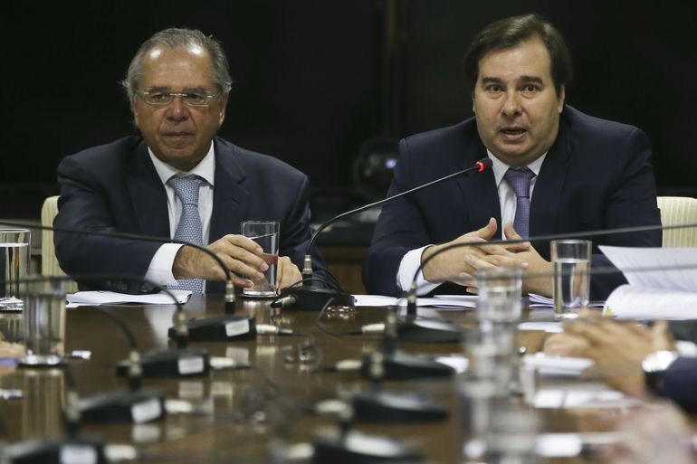 Ministro da Economia, Paulo Guedes e presidente da Câmara, Rodrigo Maia - 28.ago.2019