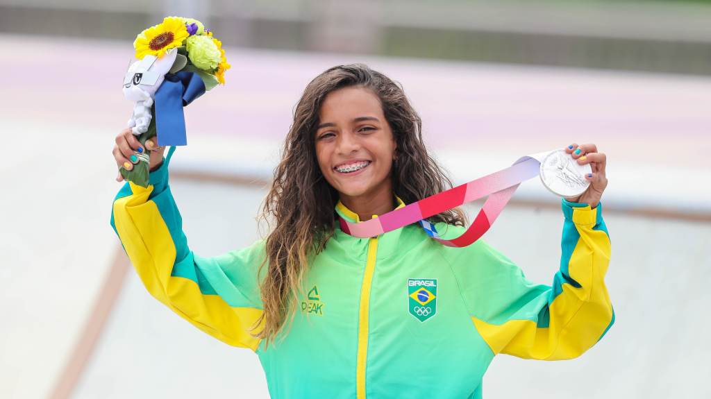 Rayssa Leal, medalhista de prata no skate street das Olimpíadas 2020