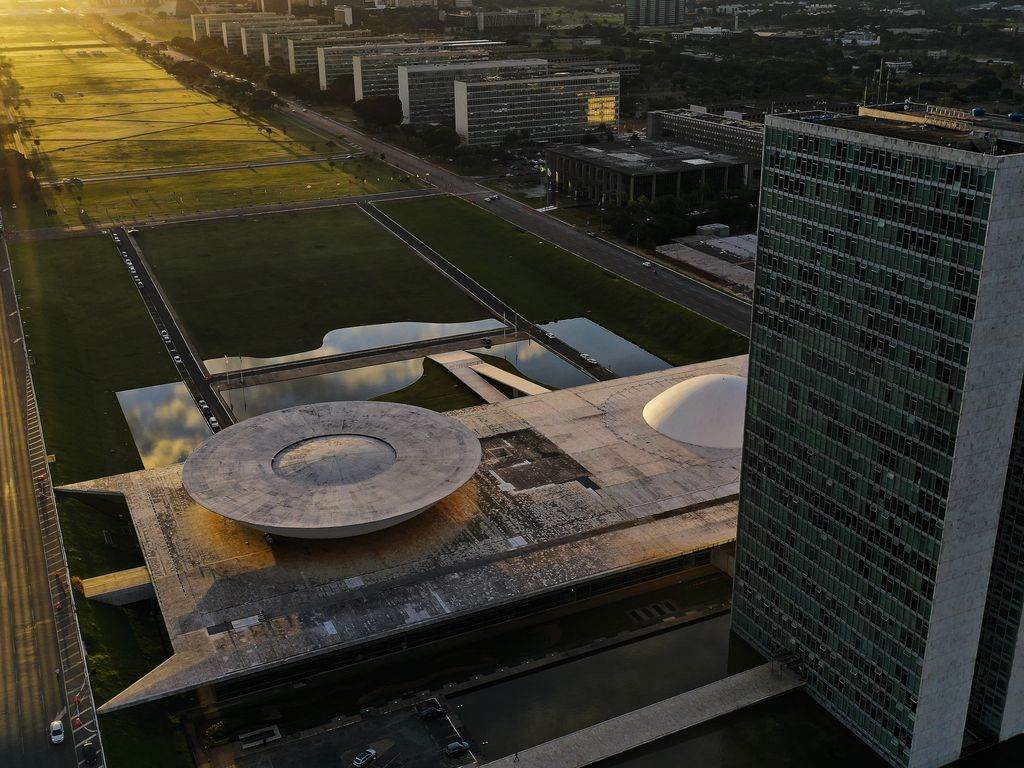 Vista aérea da Esplanada dos Ministérios em Brasília