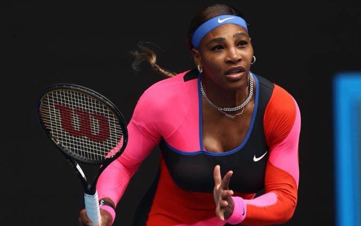 Serena Williams em partida pelo Aberto da Austrália