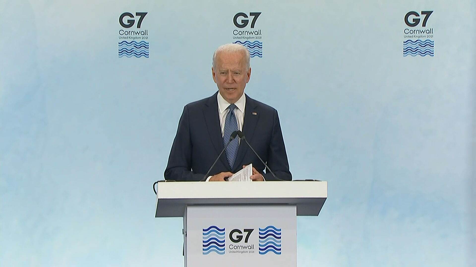 Joe Biden discursa na cúpula do G-7 (13.Jun.2021)