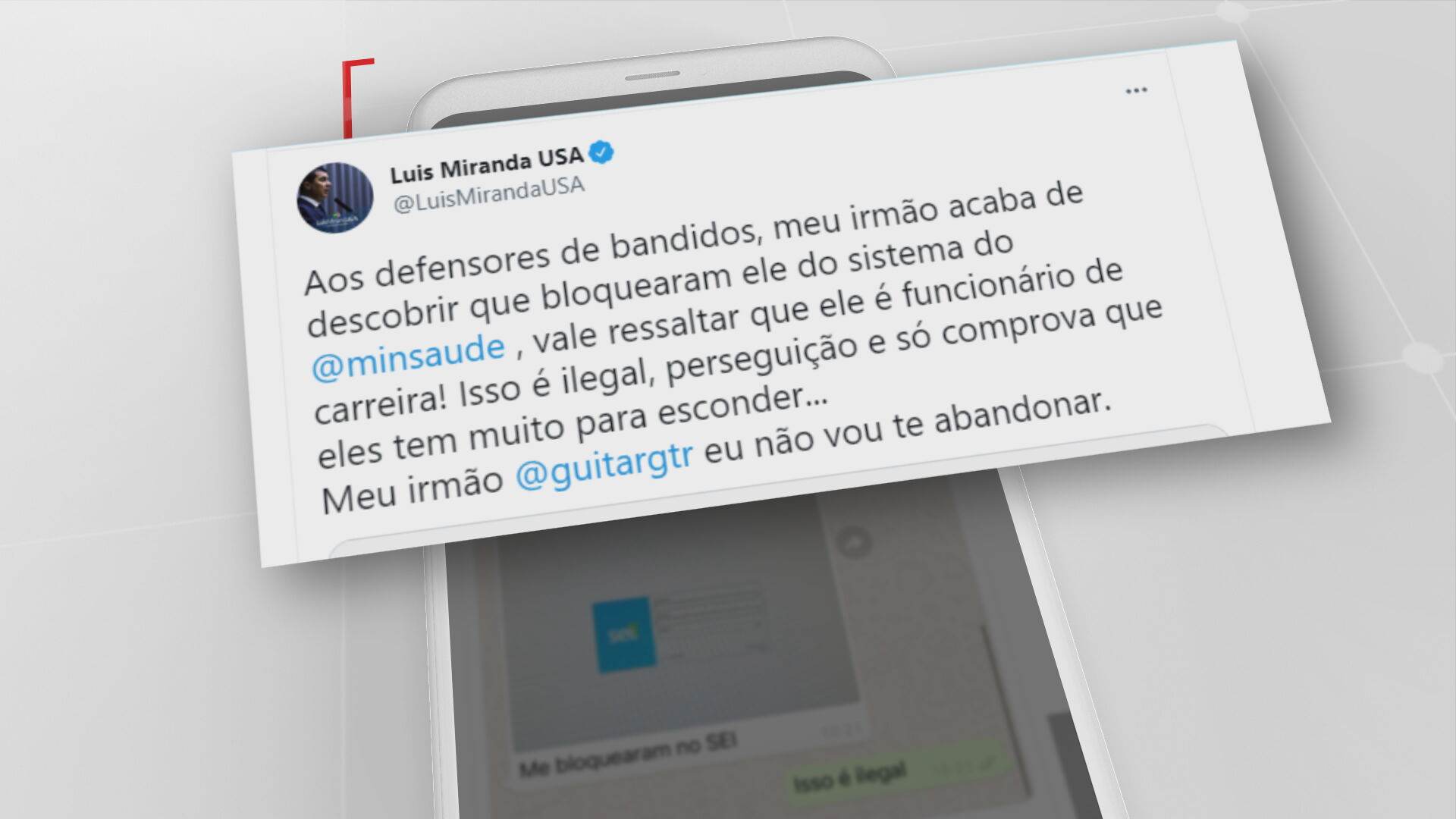 Tweet do Deputado Federal Luis Miranda (DEM) 