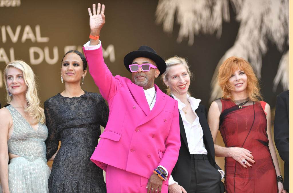 O presidente do júri de Cannes, Spike Lee, e as juradas Melanie Laurent, Mati Di