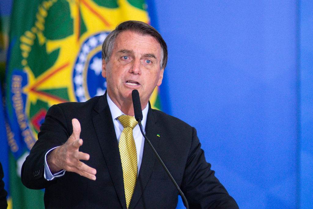 O presidente Jair Bolsonaro (sem partido) em evento no Palácio do Planalto
